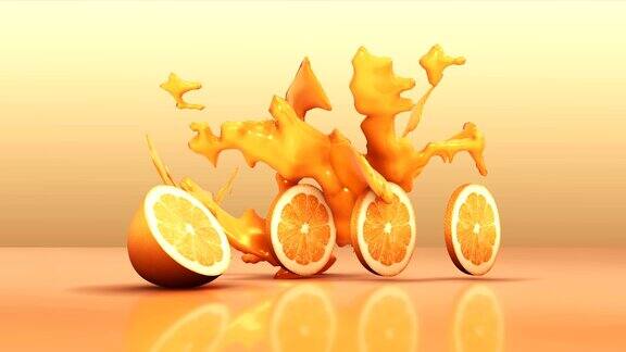 橘子水果和果汁饮料的视频