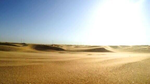 纳米比亚沙漠阳光照耀着沙丘