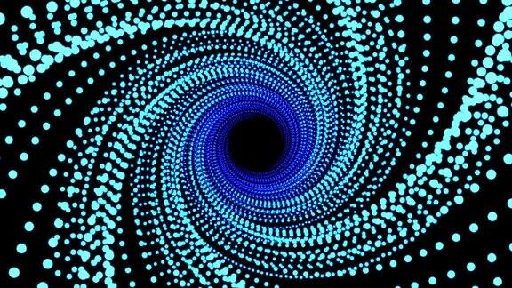3D粒子蓝色隧道背景20秒