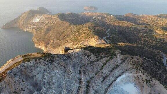 鸟瞰图的石膏采石场在克里特岛海岸希腊