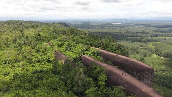 鸟瞰图三头鲸岩石在富星郊野公园在邦干省泰国