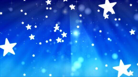 圣诞闪烁星星蓝色背景