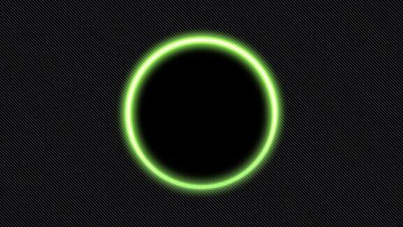 黑色渐变上的霓虹灯绿圈