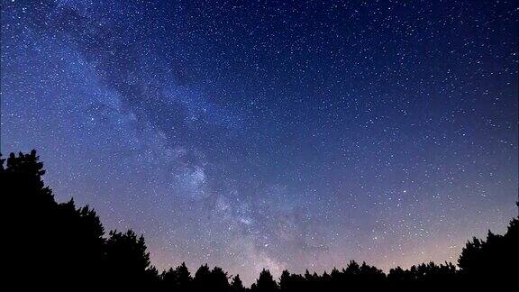 银河时光流逝美丽的夜空