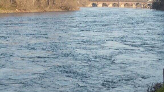 冬季的提契诺河全景