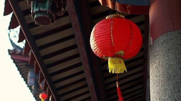 赤干寺红灯笼装饰传统的中国灯笼