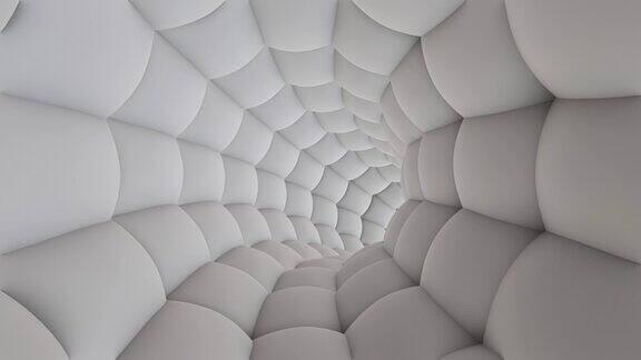 抽象软布材质枕头隧道无缝动画3d渲染
