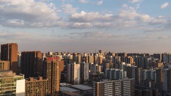 北京住宅区城市景观戏剧性的天空