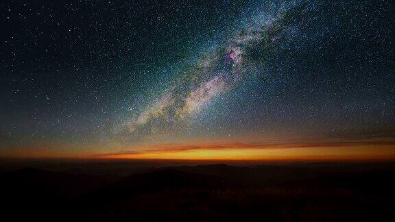 山上如画的流星雨时间流逝