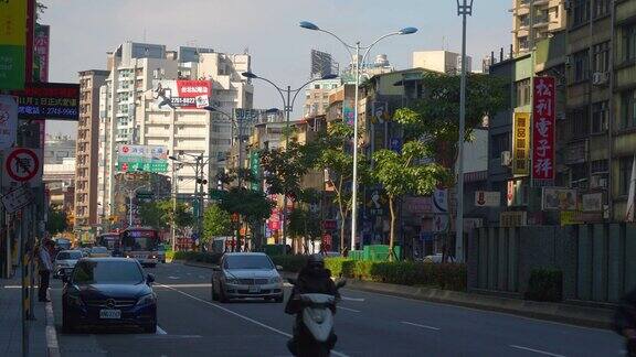 白天台北市交通街道全景4k台湾