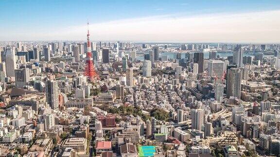 延时东京塔日本城市景观