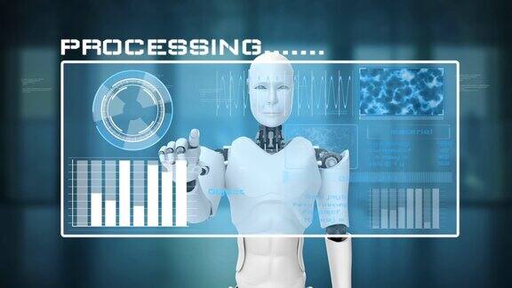 未来机器人人工智能CGI大数据分析和编程