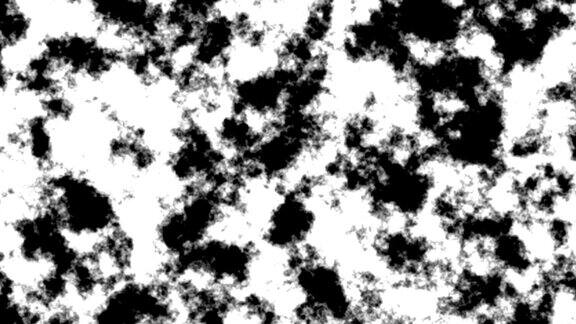 抽象的白噪声运动在地形上流动下来的黑白色调
