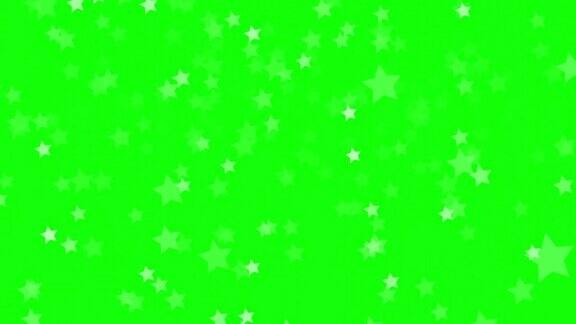 绿色背景与移动的星星