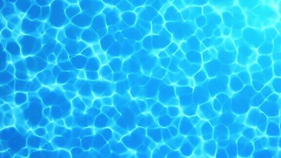 水的腐蚀性backgoround水池里清澈的蓝色水无缝循环3D4K动画