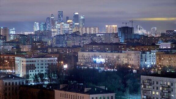 莫斯科城市间隔拍摄