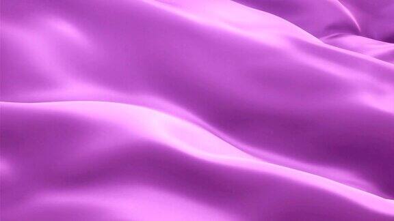 丝绸紫旗动画紫罗兰色背景视频在风中飘扬现实的洋红旗背景紫色旗帜循环特写1080p全高清镜头紫紫缎旗