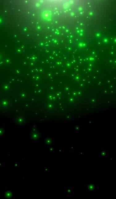 运动绿色粒子和星系中的恒星抽象背景