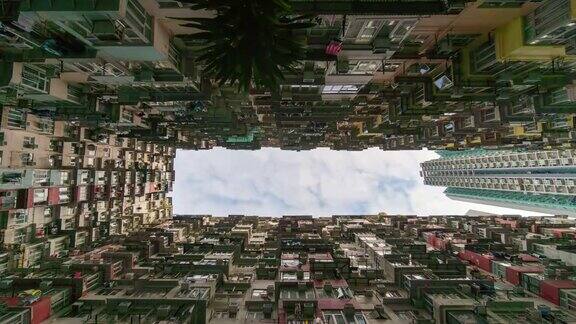 4K时间推移:俯视图建筑香港城市