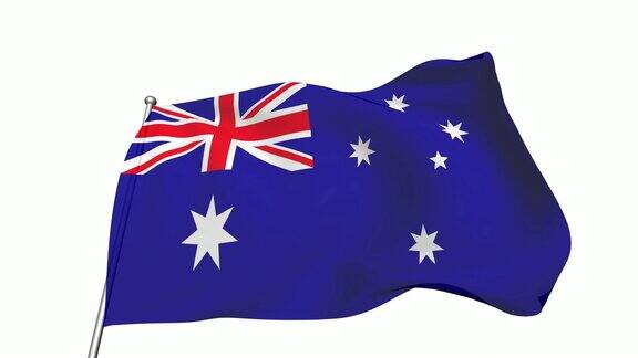 风中的澳大利亚旗(alpha频道半透明可循环)