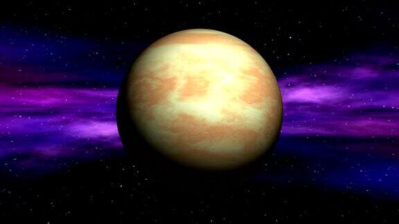金星在太空星云的背景上
