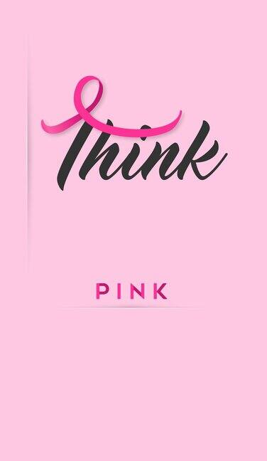 乳腺癌护理认为粉红色的垂直动画