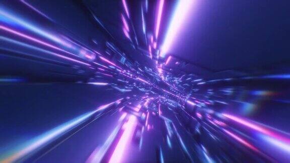 背景运动在抽象的未来霓虹隧道