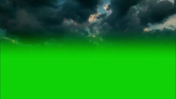 云在绿幕上移动