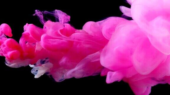 SLOW-MO:粉红色和白色的液体流动