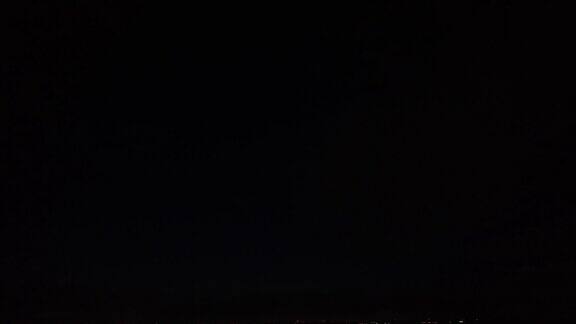夜景城市鸟瞰图伟大的镜头后日落和月亮升起的开始