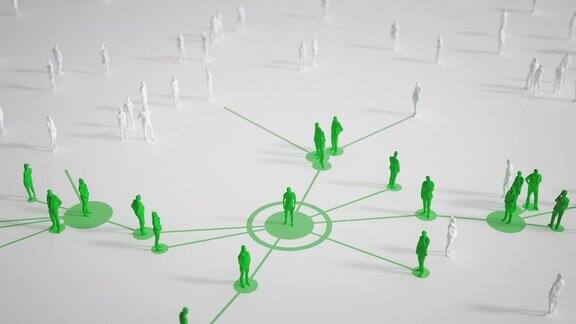 互联的人(亮绿色)-社交媒体网络-冠状病毒流行病学传染病