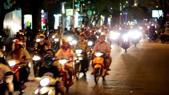 越南胡志明市的摩托车交通