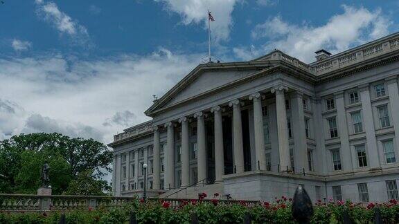 美国财政部在华盛顿特区-时间流逝在4k超高清
