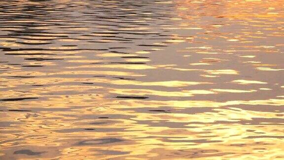 4K:日落时的河水自然背景
