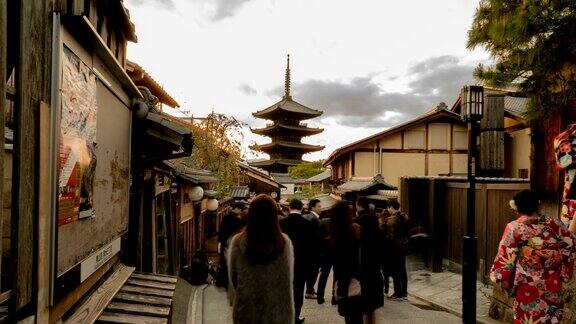 4K时光流逝京都祗园的传统街道