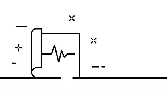 心电图心电图、心电图、心跳、脉搏、心律、治疗医疗保健一条线绘制动画运动设计动画技术的标志视频4k