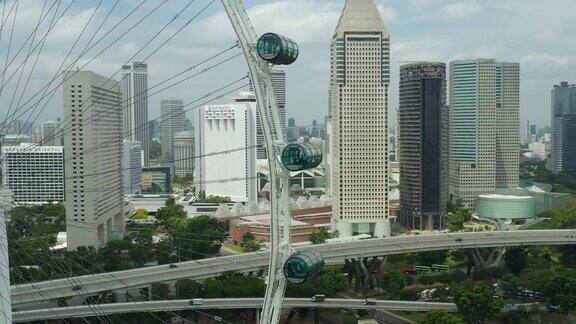 白天新加坡著名的飞人湾市中心空中全景4k