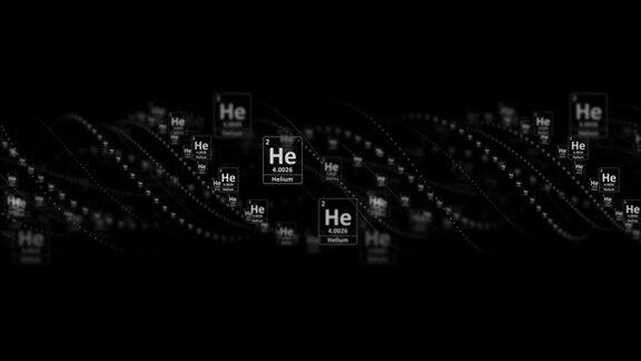 氦分子符号化学周期表动画背景渲染循环