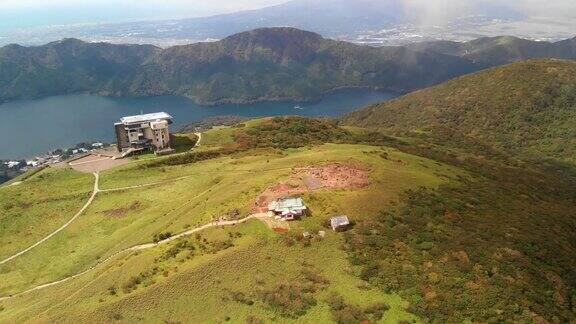 日本箱根Komagatake山的Ashi湖鸟瞰图
