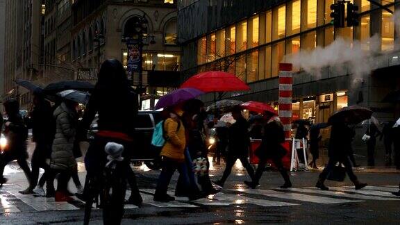 纽约市下雨的街道