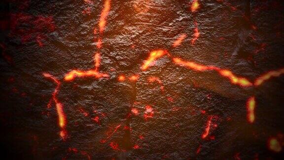 炽热的熔岩和火