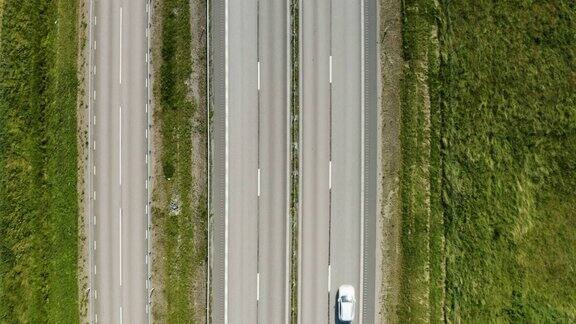 鸟瞰瑞典高速公路