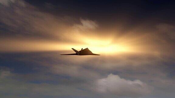 隐形F-117夜鹰飞过