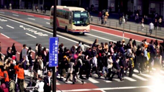 4K视频:鸟瞰日本新宿拥挤的游客行人