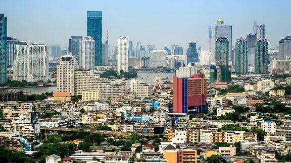 延时拍摄大城市中心热闹场景