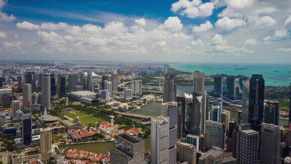阳光明媚的新加坡城市风光延时摄影