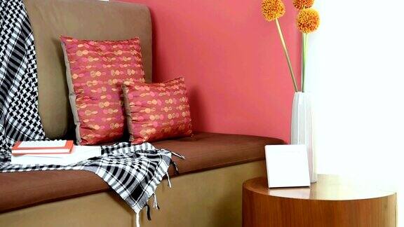 部分沙发在现代客厅室内设计和装修概念