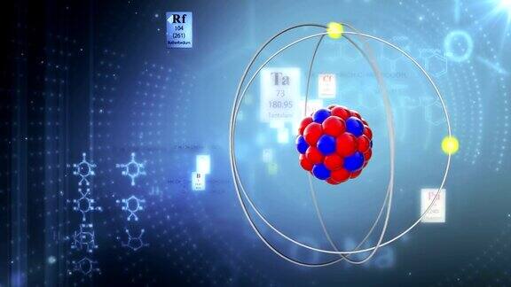 元素周期表元素和化学公式的原子模型