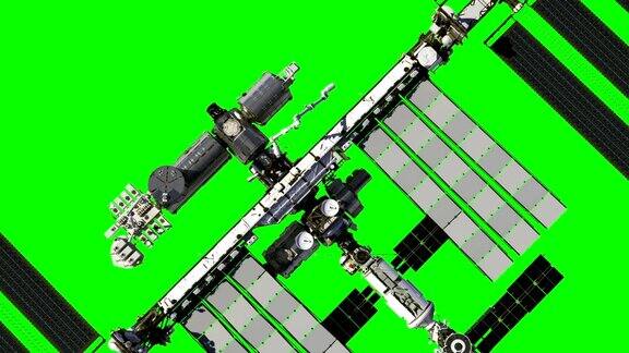 国际空间站的飞行绿色的屏幕