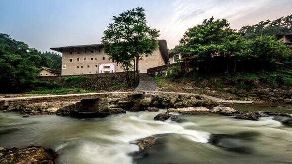 中国龙岩2014年6月4日:福建(永定)古代为防御土匪而建的土楼